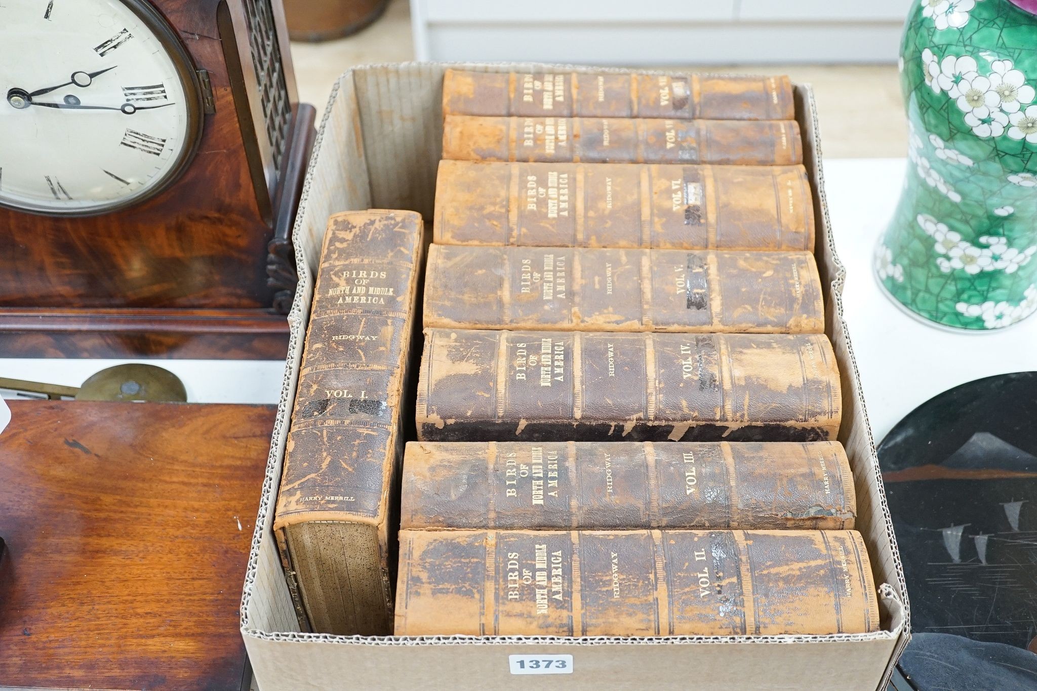Baird, S.F. & Others - A History of North America Birds: Land Birds, 3 vols., coloured plates and other illus.; old half leather and marbled boards, gilt tops and marbled e/ps., 4to.